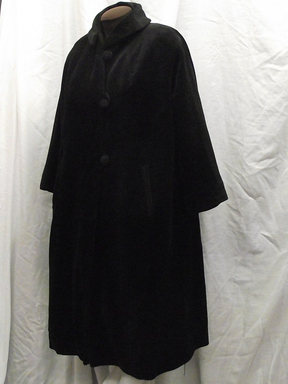 1940-50’s Vintage Forstmann Black Virgin Wool Z. … - image 3