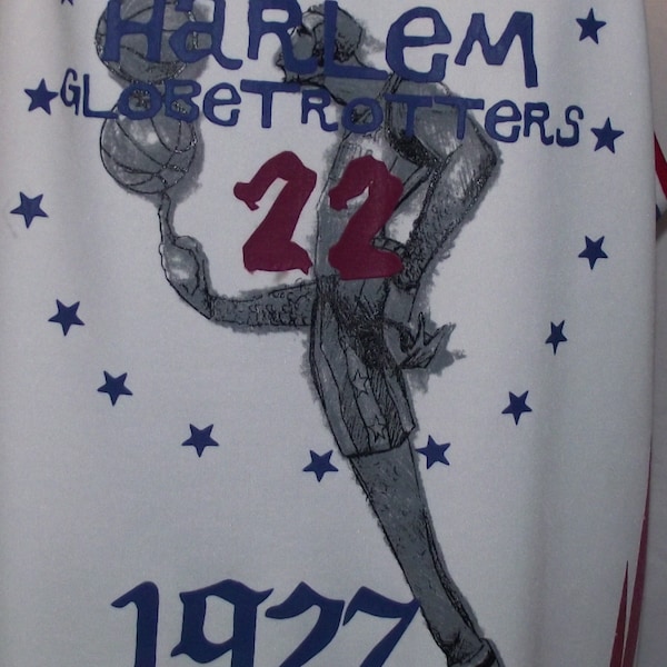 Original Harlem Globe Trotter Limited Edition Jersey Top Size 2X Platinum Fubu Basketball Magicians Bar Décor Man Cave Display Wall Hanging