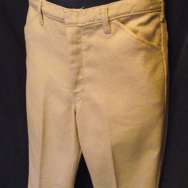 Hondo Slacks Unisex Pants 32x30 NOS DS Light Yellow Tan Permanent Press Boot Cut Country Western Farmhouse Cottage Chic Beach Resort Casual