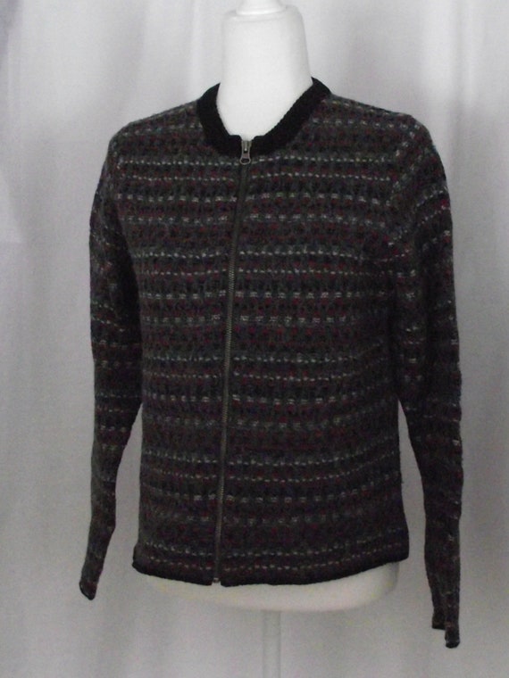 Woolrich Zip Front Cardigan Sweater Sz L/12-14 Gr… - image 6