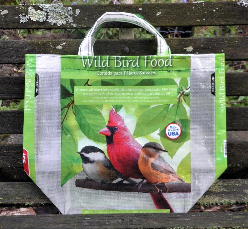 BIRD SEED TOTE Bags Small 6 Pictures Upcycled Recycled Etsy