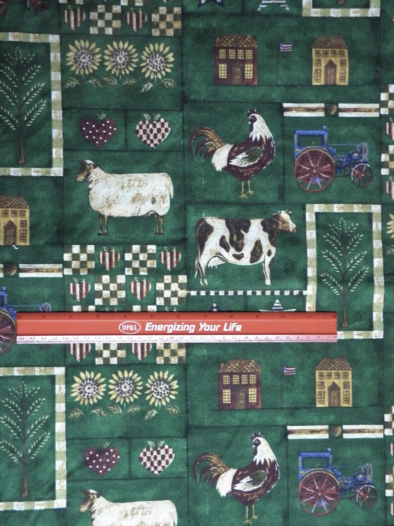 RUSTIC FARM PRINT Fabrics 2 Prints All Cotton - Etsy Israel