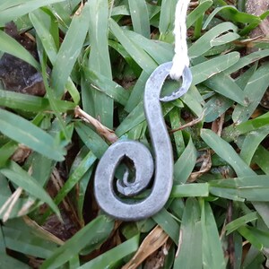 Forged Steel Spiral Fern Pendant