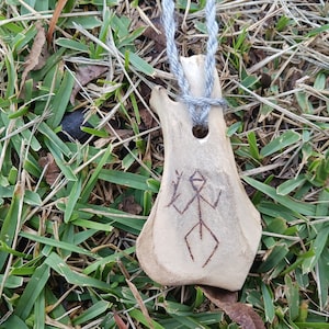 Viking Deer Bone Freyr Effigy Pendant