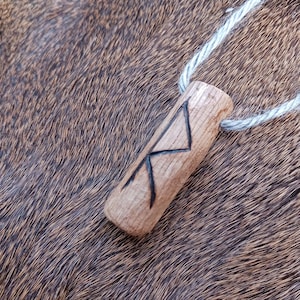 Viking Oak Raidho Runic Talisman