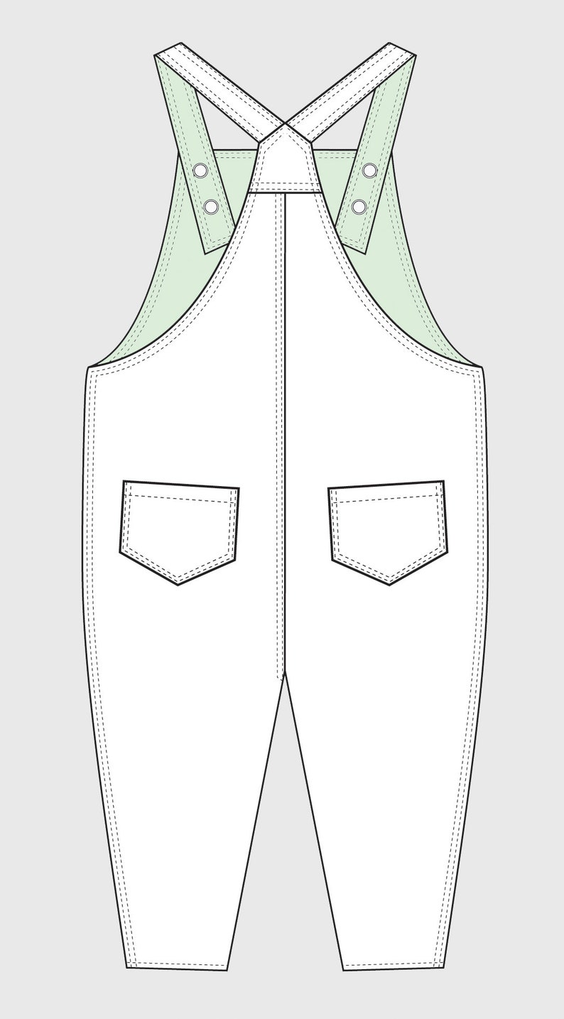 Baby dungaree pattern for boys and girls. Pattern bundle, 0 months to 2 years. image 6