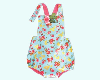 Playsuit overall sewing pattern, PDF, layered, for babies. 0m-2y