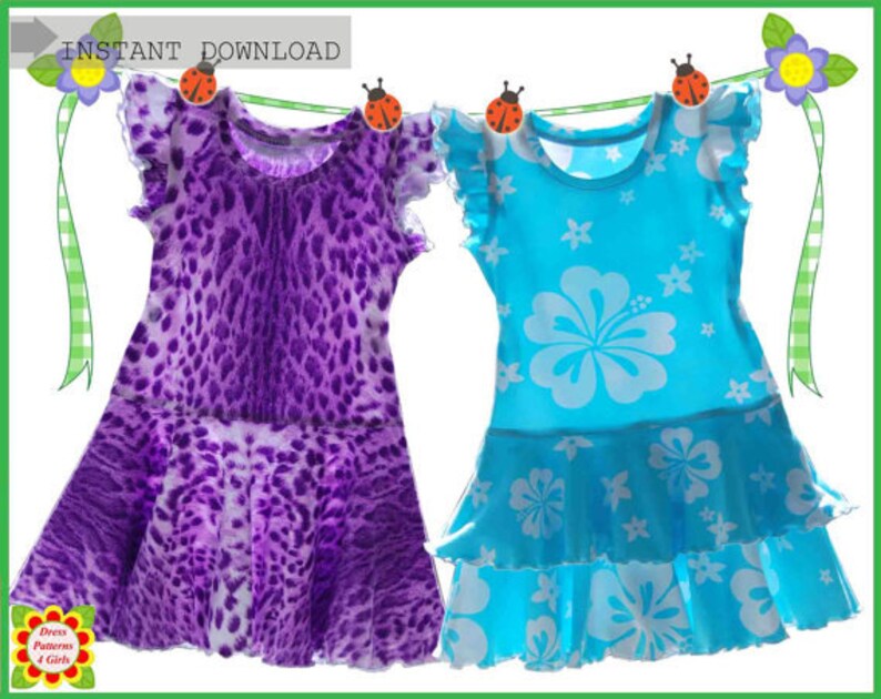 Jersey Knit Dress Pattern for Girls Toddler. Sewing PDF Etsy UK