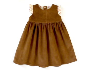 Vienna baby dress pattern. Toddler and little girls PDF pinafore dress pattern. 0m-6y