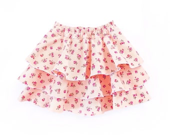 Skort shorts pattern for girls and toddlers. Skirt sewing pdf patterns for toddler, children. Sizes: 12m-12y