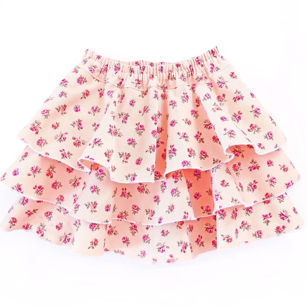 Skort shorts pattern for girls and toddlers. Skirt sewing pdf patterns for toddler, children. Sizes: 12m-12y