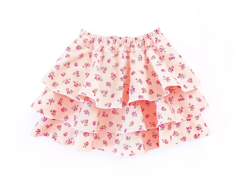 Skort shorts patroon voor meisjes en peuters. Rok naaien pdf-patronen voor peuters, kinderen. Maten: 12m-12j afbeelding 1