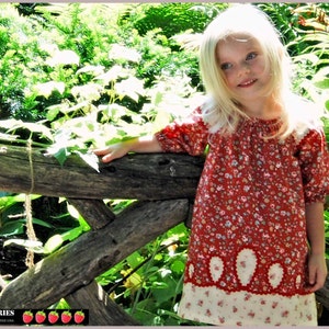 Peasant sewing dress pattern for girls, toddler. PDF clothing pattern and tutorial for children. Sizes: 12 months to 12 years.