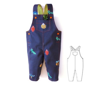 OVERALL sewing pattern for baby and toddler. PDF romper pattern bundle. Sizes: 0 months to 2 years.