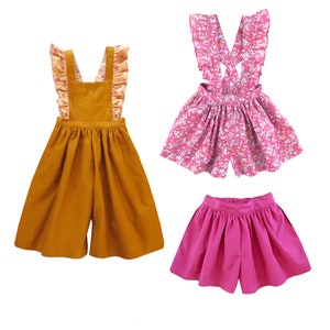 Melbourne girls overall pattern bundle. PDF sewing pattern. 0m-13y