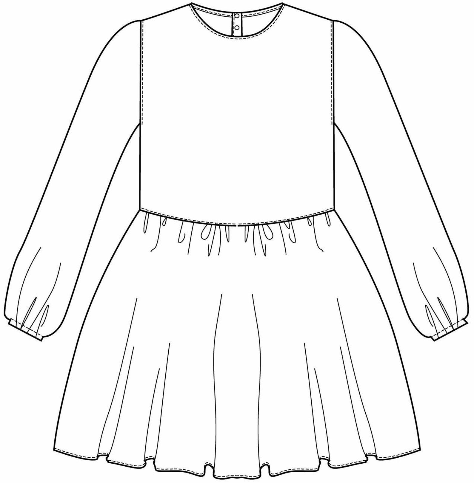 Baby &amp; Toddler Girl Dress Pattern. Long Sleeve Dress PDF - Etsy