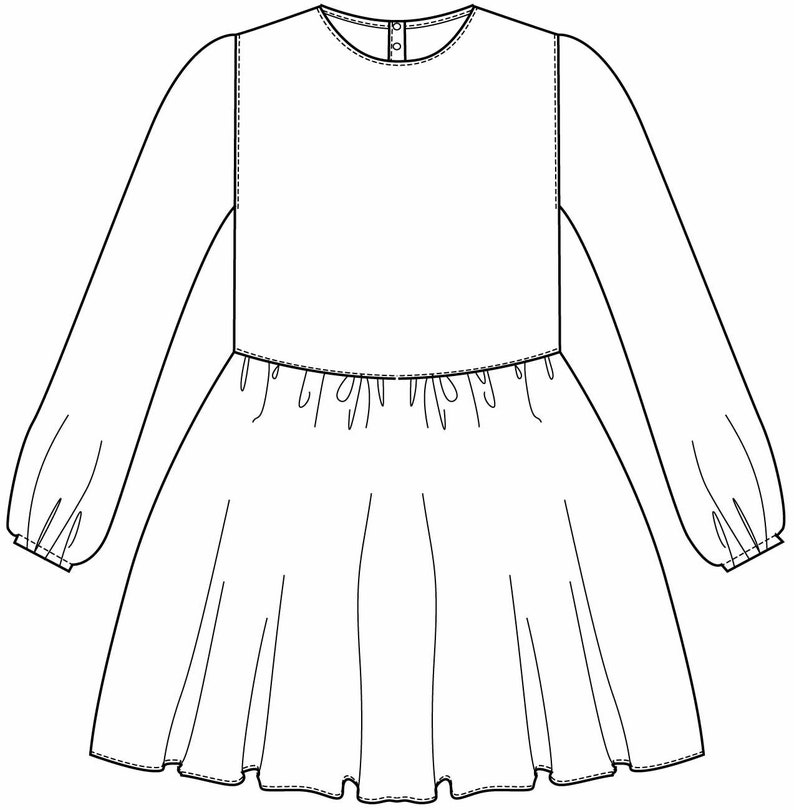 Baby &amp; Toddler Girl Dress Pattern. Long Sleeve Dress PDF - Etsy UK