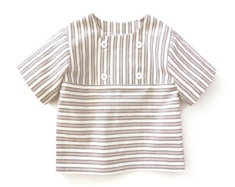 Baby shirt sewing PDF pattern.  Boston top for newborn, infant, toddler boys and girls. 0m-6y