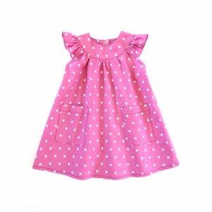 Modello di vestito da bambino con volant. Cartamodello per neonate, neonati, bambini piccoli, bambine.