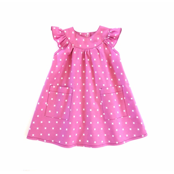 Ruffle baby dress pattern.  Sewing pattern for newborn girls, infants, toddlers, little girls.