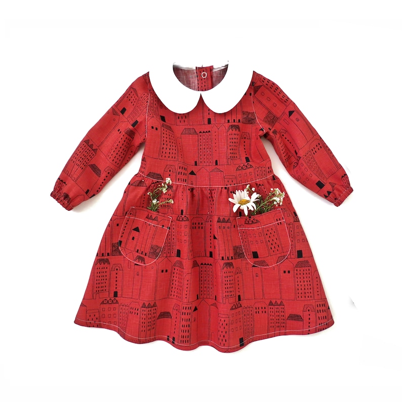 Baby &amp; Toddler Girl Dress Pattern. Long Sleeve Dress PDF - Etsy