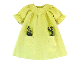Little Fairy baby dress pattern.  Sewing dress pattern for newborn girls, infants, toddlers and little girls.  Sizes 0m-6y