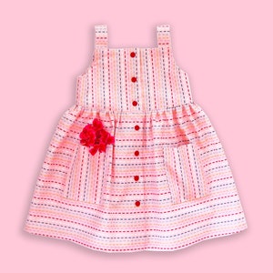 The Hamptons sewing pattern for girls. Top and dress PDF layered pattern. 0m-6y