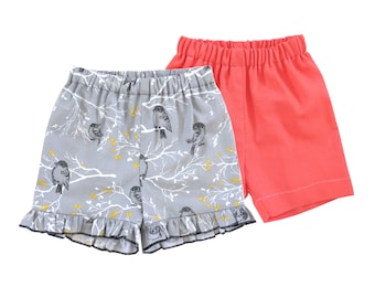 Boys girls shorts PDF pattern. 0m-13y