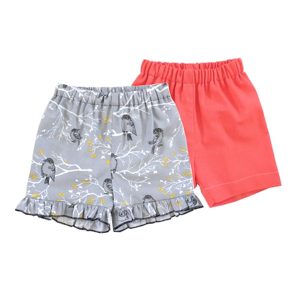 Boys girls shorts PDF pattern. 0m-13y