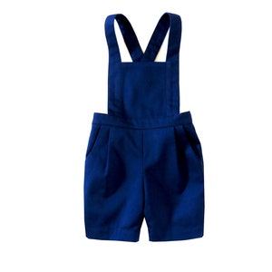 Shorts dungaree sewing pattern PDF for babies, toddlers and children. sizes: 0m-13y