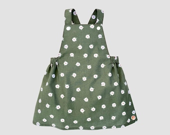 Blueberry girl sewing dress pattern.  PDF pinafore pattern for baby, toddler, children. 0m-13y