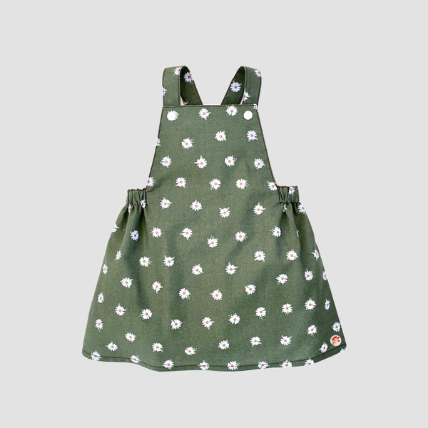 Blueberry girl sewing dress pattern.  PDF pinafore pattern for baby, toddler, children. 0m-13y