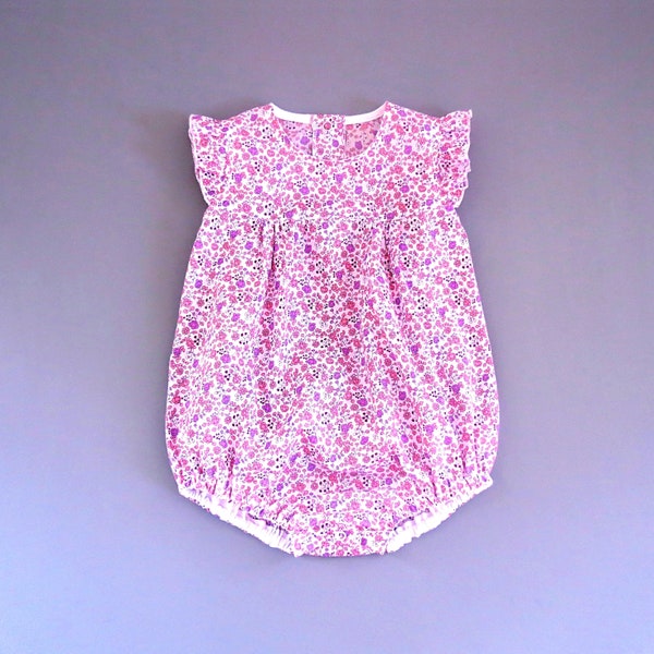 Baby bubble romper for boys and girls.  Nantucket romper sewing PDF pattern for infants, toddlers, newborns. Sizes 0m-4y