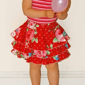 Skort shorts pattern for girls and toddlers. Skirt sewing pdf patterns for toddler, children. Sizes: 12m-12y image 5