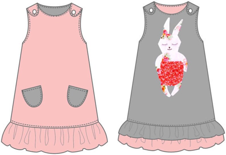 Jumper dress pattern for girls toddler. Pinafore sewing PDF Etsy
