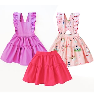 Girls pinafore/skirt PDF sewing pattern. 0m-13y