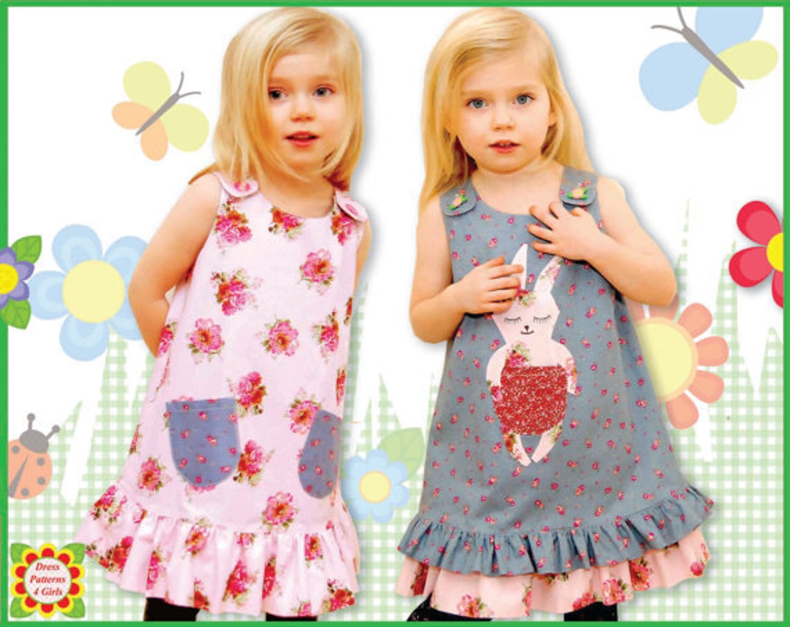 Jumper dress pattern for girls toddler. Pinafore sewing PDF Etsy