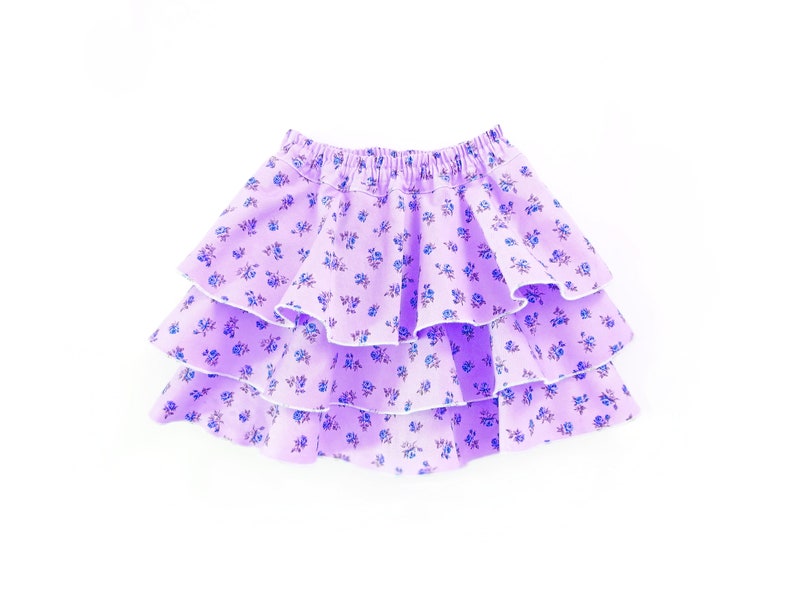 Skort shorts patroon voor meisjes en peuters. Rok naaien pdf-patronen voor peuters, kinderen. Maten: 12m-12j afbeelding 2