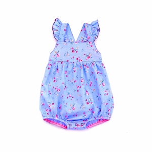 Santorini toddler, baby romper pattern. Sewing PDF pattern for baby boys, girls, newborns, infants. 0m-4y.