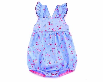 Santorini toddler, baby romper pattern. Sewing PDF pattern for baby boys, girls, newborns, infants. 0m-4y.