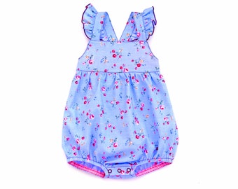 Santorini toddler, baby romper pattern. Sewing PDF pattern for baby boys, girls, newborns, infants. 0m-4y.