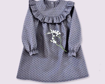 Dasha dress PDF sewing pattern. Gift for a girl. 0m-6y