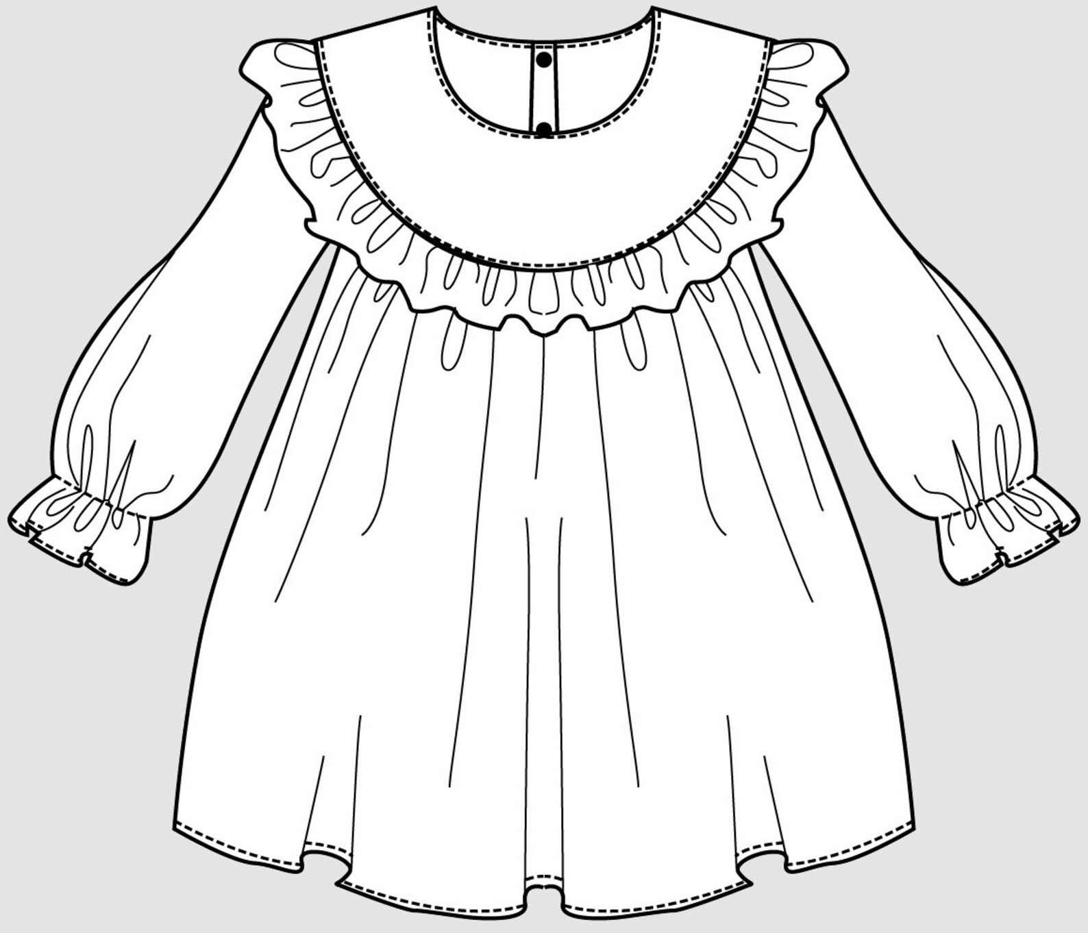 Baby and Toddler Dress Pattern. Long Sleeves Sewing PDF | Etsy