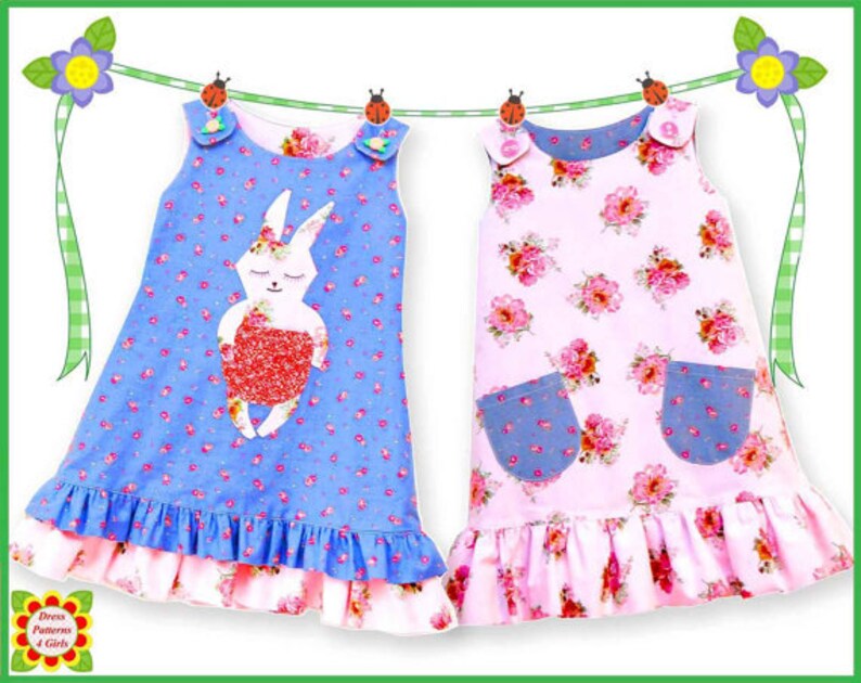 Jumper dress pattern for girls toddler. Pinafore sewing PDF Etsy