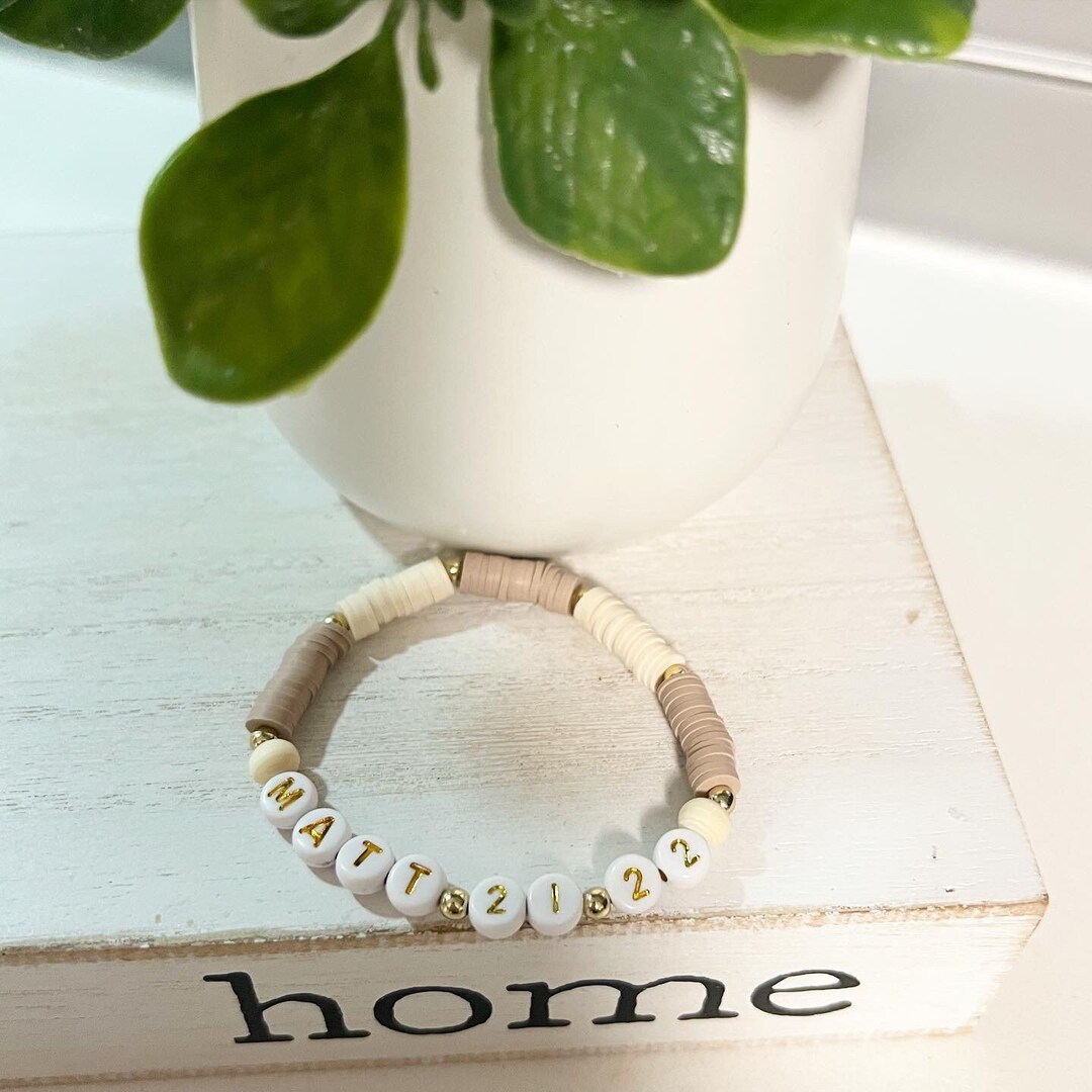 Custom Bible Verse Beaded Bracelet Faith Bracelet Christian Etsy