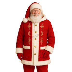 Produktbild von Weihnachtsmann Mantel Mit Kapuze, Rote Weihnachtskostümjacke