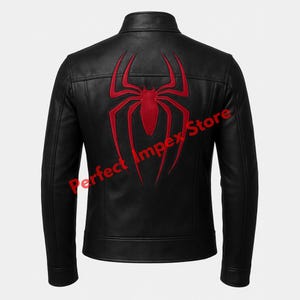 Spider Man Halloween Shirt | Spider-Man Sheep Leather Bomber Jacket | Handmade Spider Leather Jacket | Superhero Cosplay Outfit