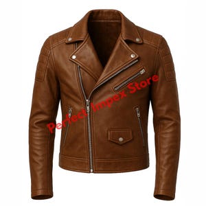 Mens Cafe Racer Moto Biker Jacket, Brown Distress Biker Trending Jacket, Handmade Original Sheepskin Leather Jacket, Genuine Moto Biker Coat
