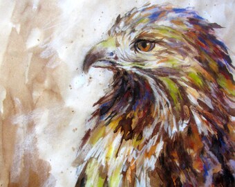 Impression sur papier Hawk à queue rouge - Hawk Power Animal Wall Art