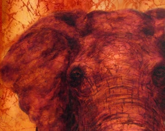 Elephant Canvas Art Print in Warm Earth Tones